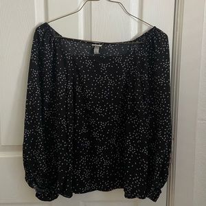 XL Black print Blouse